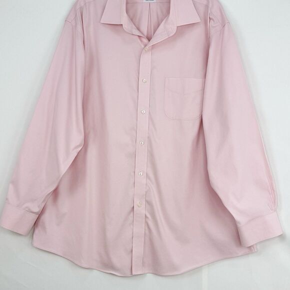 Brooks Brothers 1818 Regent Mens 17-33 Pink Dress Shirt Non-Iron Supima Cotton - Picture 4 of 16